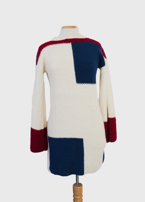 Textil10-1 Polivestido tejido tricolor