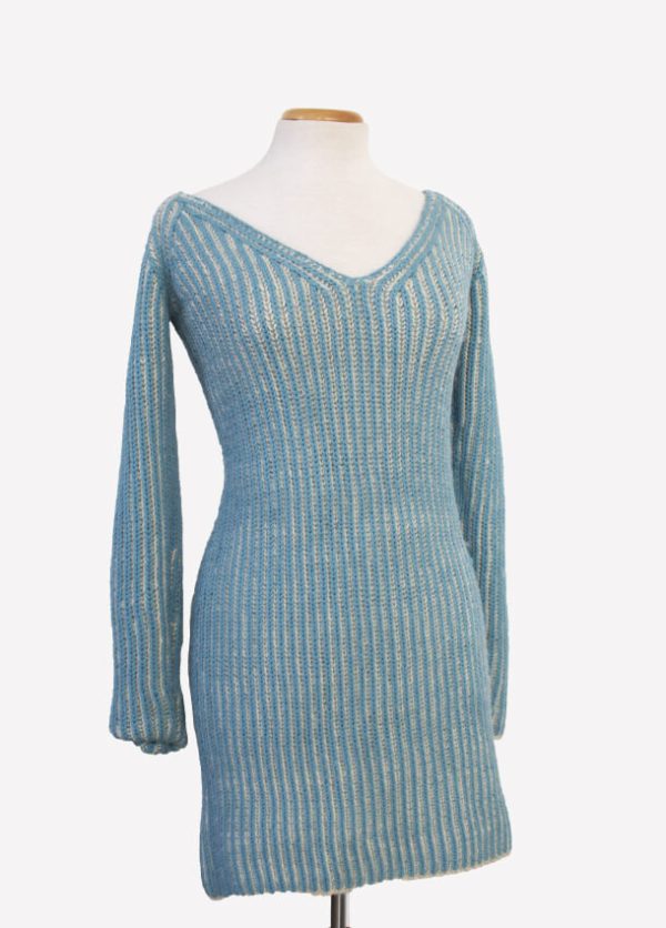 Vestido tejido celeste