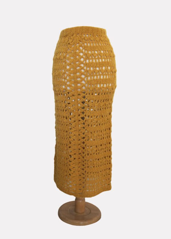 Textil25-1 Falda mostaza buclé